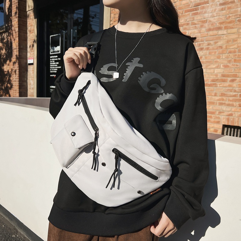 胸包男士ins潮牌运动学生单肩包休闲男生腰包斜跨小包女斜挎包潮