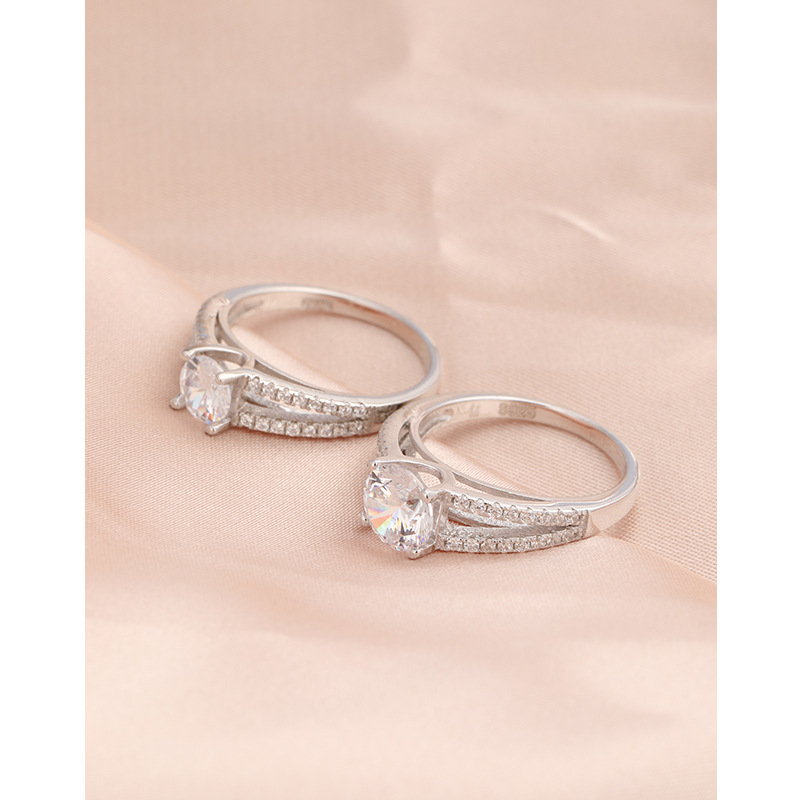 925 zircon de plata esterlina 1 quilate anillo de diamante de simulación nicho de alta calidad anillo de bodas anillo de boda regalo de cumpleaños