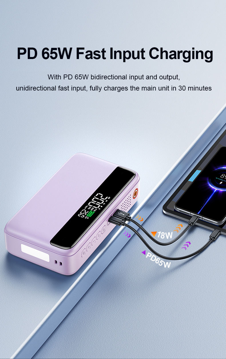 【N33】Cross-Border Car Emergency Starting Power Supply, Air Pump, Integrated Power Supply, Multi-Functional Portable Battery Ignition