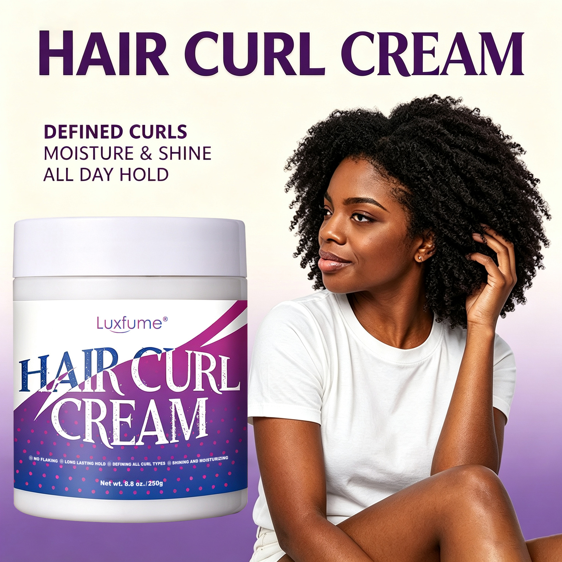 Crema Definidora de Rizos 250g Anti-Frizz con Aroma a Coco