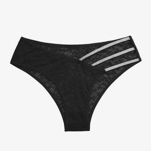 European and American lace women's hollow thin straps comfortable breathable printed half pack Amazon new women's underwear