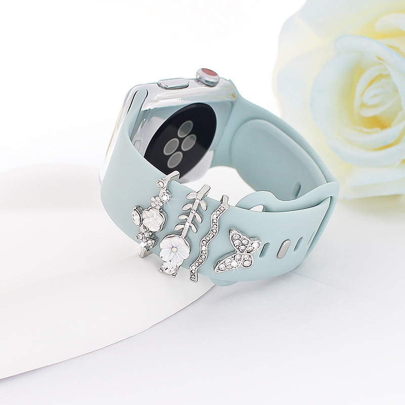 iPhone Applicable Brands Simple Style Flower Butterfly Metal   Watch Strap