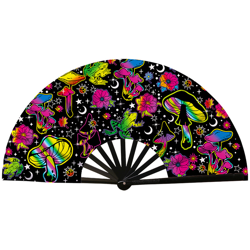 Abanico Plegable de Kung Fu de Plástico, Colorido, para Conciertos y Fiestas