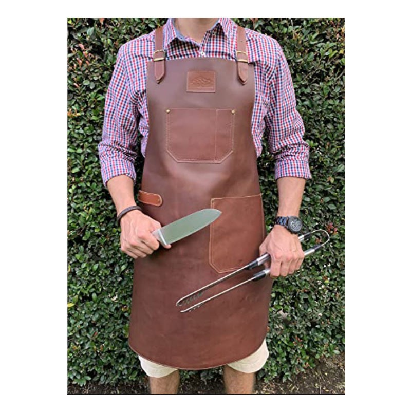 Amazon pu delantal de cuero barbacoa hornear tienda jardinería peluquería ropa de trabajo hogar cocina delantal fábrica al por mayor