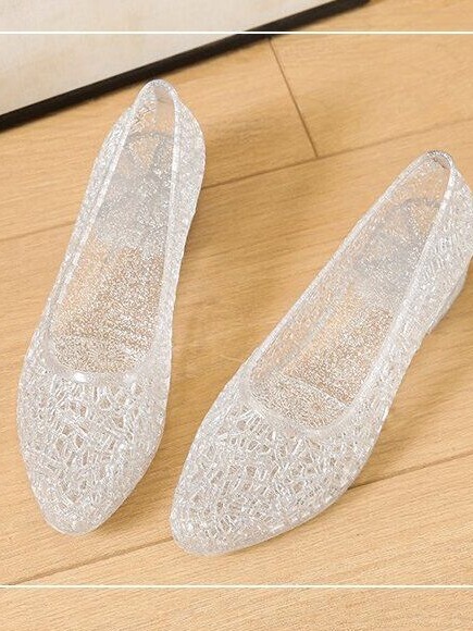 2024 New Crystal Sandals, Feminine, Lightweight and Fashionable, Medium Heel, Non-Slip, Soft Sole, Summer Clogs, Thick Heel for Mothers