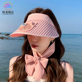 带风扇的帽子夏季新款女防晒遮阳帽大帽檐空顶帽显脸小成人太阳帽