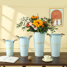 美式铁皮花桶鲜花桶花店插花桶客厅干花假花装饰桶家用醒花桶批发