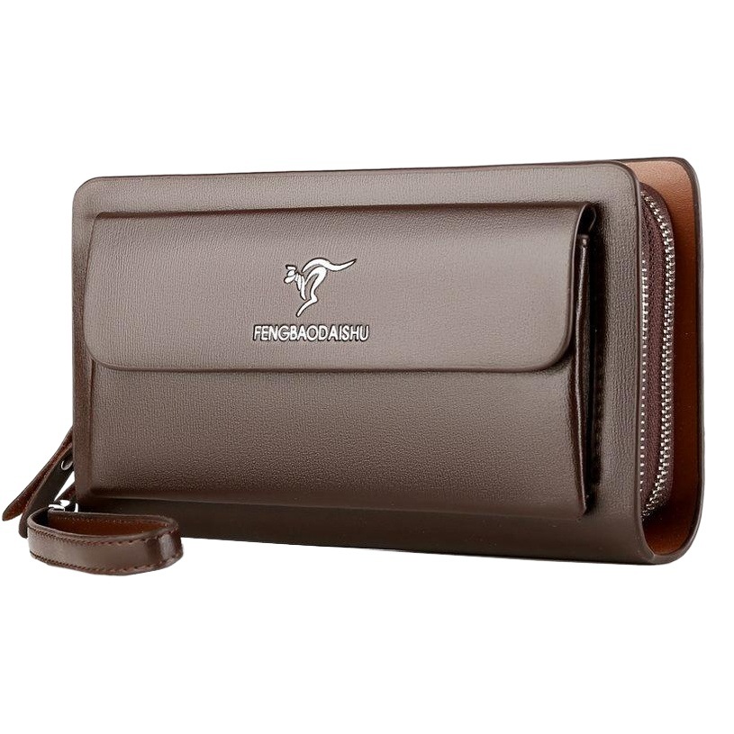 Men's Handbag Business Clutch Bag Men's Double Zipper Large Capacity Mobile Phone Bag Cross-border Foreign Trade Multi-card Clutch Bag