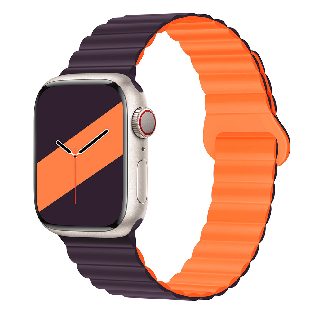 適用iwatchs9ultra1-8世代リンゴ時計バンド磁気吸引時計バンド運動シリコンリンゴ時計バンド