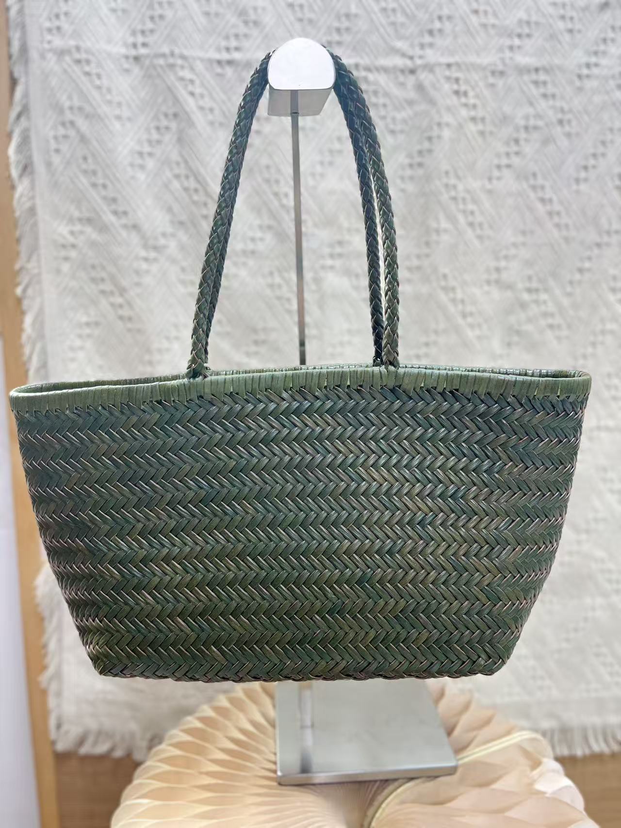 Dragon diffusion編み物バッグ本革フランス料理バスケットバッグネット赤女性バッグメーカー