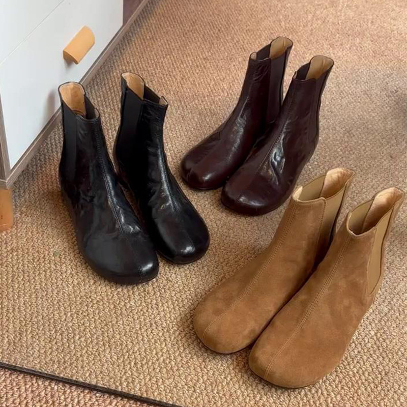 In Stock Immediate Delivery~British Style Elastic For Women, Autumn And Winter Short Boots, Round Toe, Commuter_vogvips.com