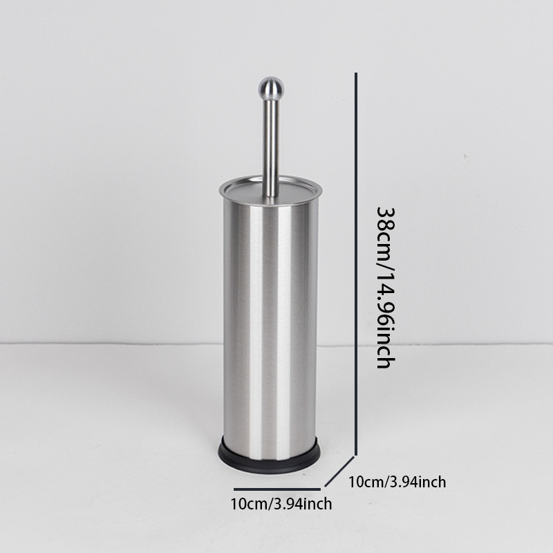 Juego de cepillos de inodoro de agujero cuadrado de acero inoxidable, cepillo de limpieza de inodoro para uso doméstico, cepillo de inodoro de mango largo, cabezal de cepillo doble