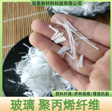 货源3-6毫米无碱短纤聚丙烯纤维矿物墙面工程建筑高温混凝土