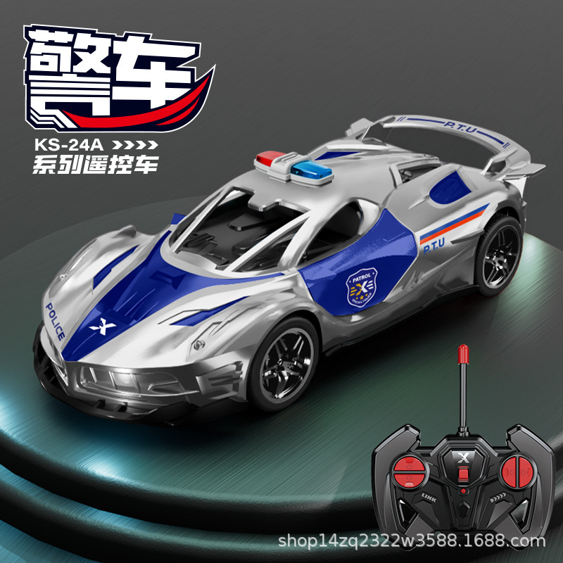 竞速警车遥控车模型儿童男孩1：22RC高速四驱漂移灯光赛车跑车|undefined