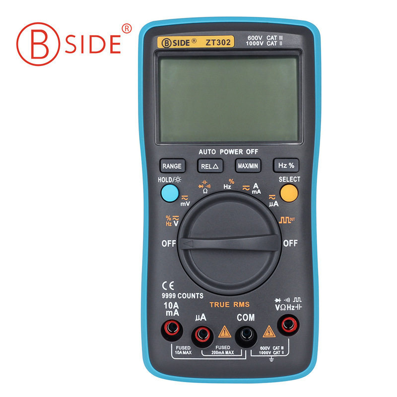 BSIDE艾默ZT302数字万用表高精度电工维修家用防烧表方波输出