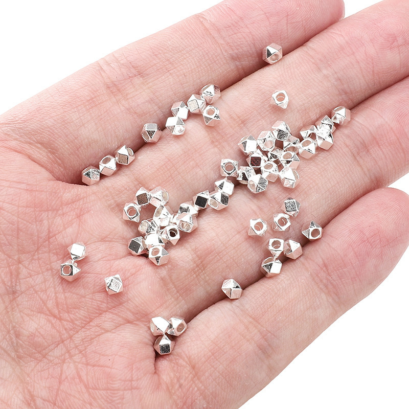 25 合金ブロークンシルバールースビーズシリーズホイールビーズスクエアビーズスペーサービーズ手作り diy アクセサリー半完成ブレスレット素材|undefined