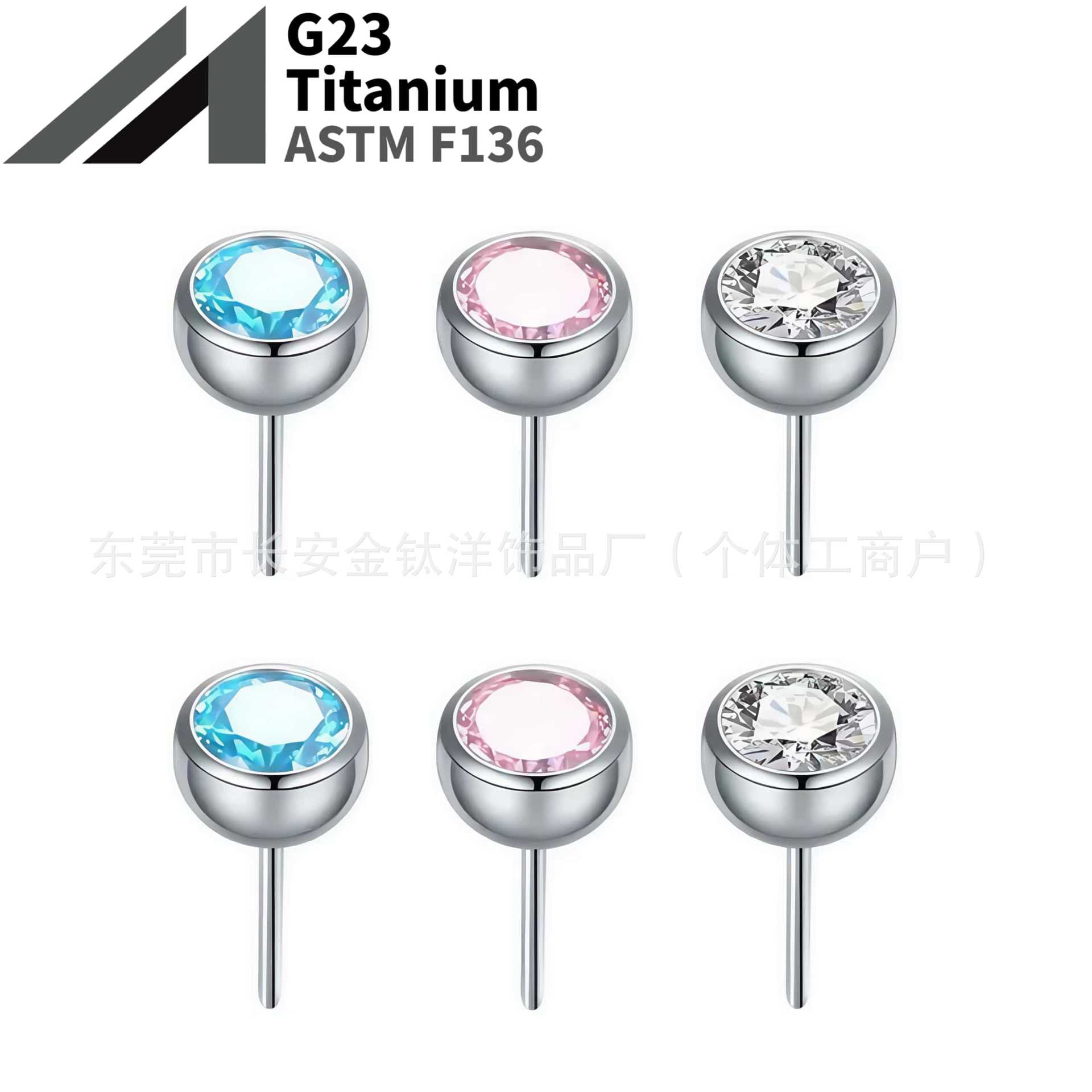 16G labret stud size and finish detail