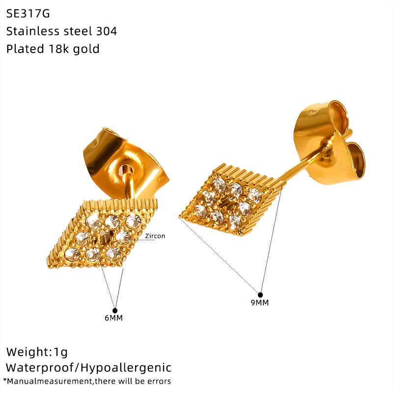 Holiday, Daily Occasion 1 Pair IG Style Simple Style Geometric Star 304 Stainless Steel 18K Gold Plated Ear Studs