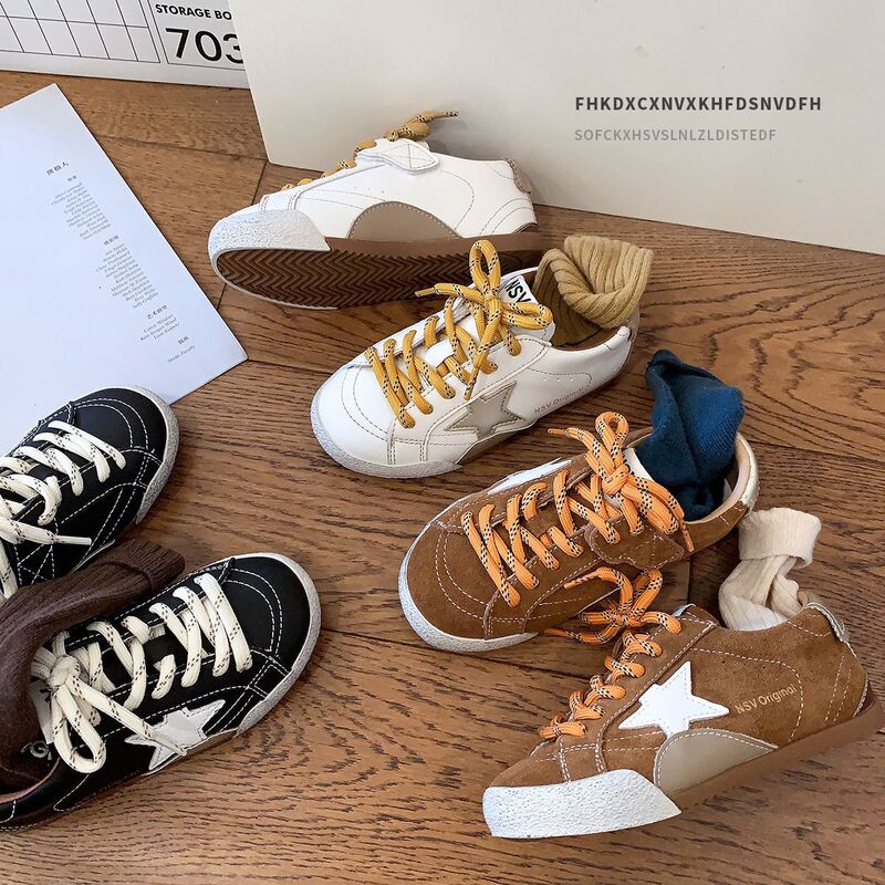 Children's Sneakers 2025 Autum New Boys' Moral Training Shoes Korean Style Fashion Casual Sneakers Star Girls' Sports Shoes