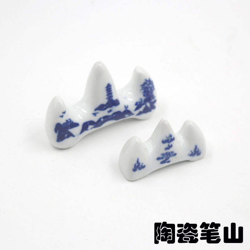 ceramics Pen Hill Four Treasures writing brush Penholder Pen drag Pen resting Blue and white porcelain Penholder Large trumpet