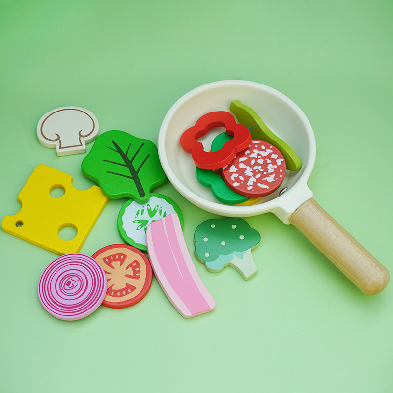 子供用シミュレーション果物と野菜のサラダ果物と野菜の認知ままごとキッチンシミュレーション食品認知教育木のおもちゃ|undefined