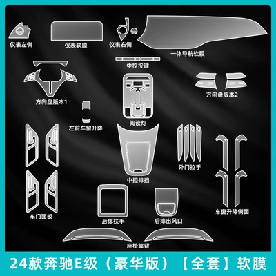Car interior film Interior Protection Central Control - 24-25-mercedes-benz-e-class-luxury-version-complete-set-of-soft-film