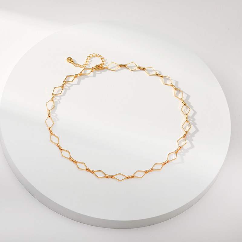 Simple Style Rhombus Copper Chain Necklace