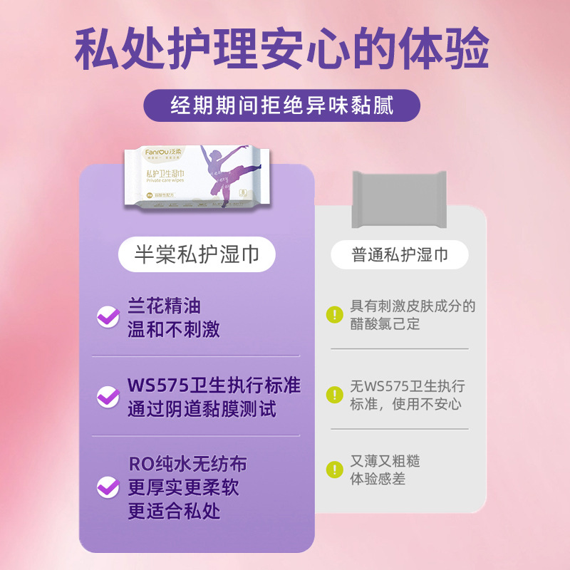 Wholesale Pan Soft Private Parts Care Wet Wipes Unisex Small Packet Wet Wipes Individually Packaged Adult Cleaning Care