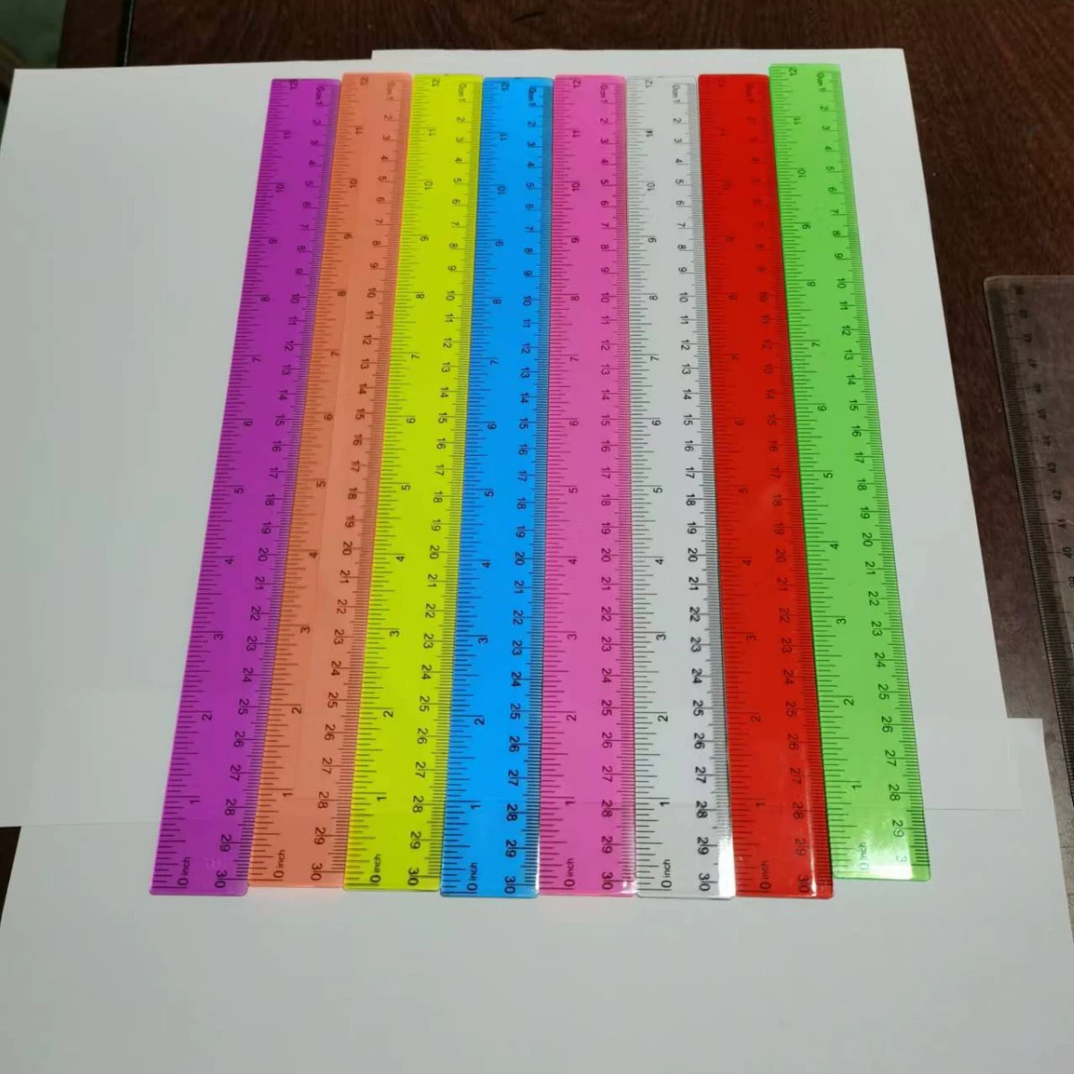 30cm Линейка 30cm Цветная прозрачная линейка Пластиковый канцелярский набор Пластиковая линейка