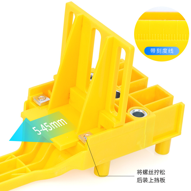 Localizador de perforación de agujero recto de mano multifuncional de alta dureza abs plástico carpintería perforación de agujero recto