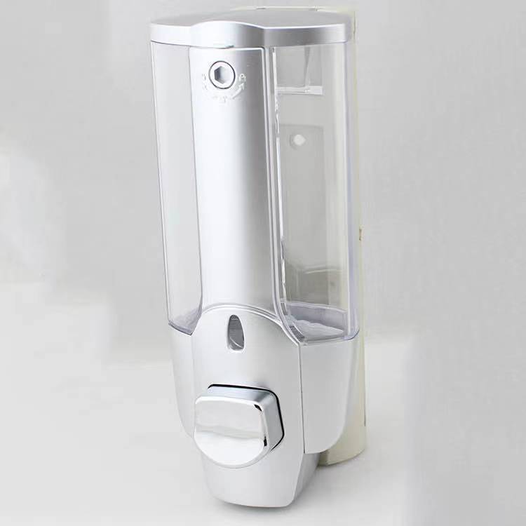 En stock suministro dos en uno dispensador de jabón de prensa dispensador de jabón manual de gel de ducha de champú de gran capacidad