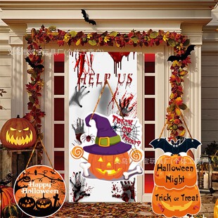 New Cross-Border Halloween Door Hanging Happy Halloween Halloween Holiday Decoration Pumpkin Lantern Door Hanging