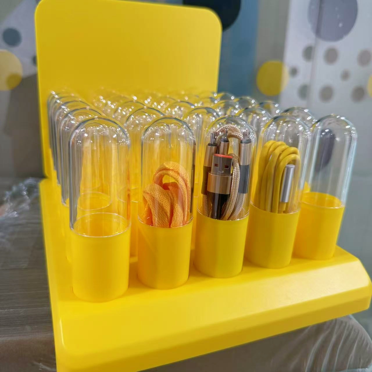 顶部密封透明胶囊试管底座背板数据线药丸瓶子托盘套装商超展示架