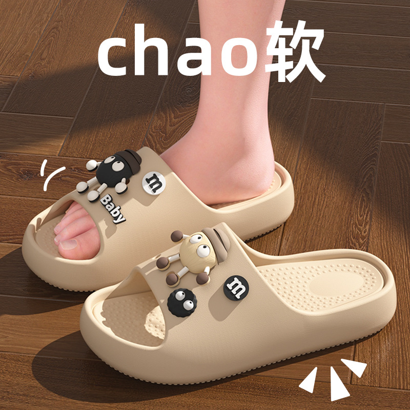 Zapatillas para niños niña 2025 nuevo estilo interior hogar verano dibujos animados briquetas suela gruesa sandalias y pantuflas para niños