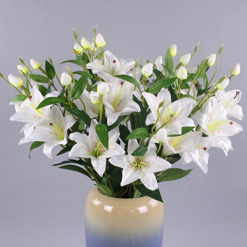 6 Lilies Home Decor Lilies Wholesale Wedding Photography Props Fragrant Lily Artificial Flower Simulation Flower