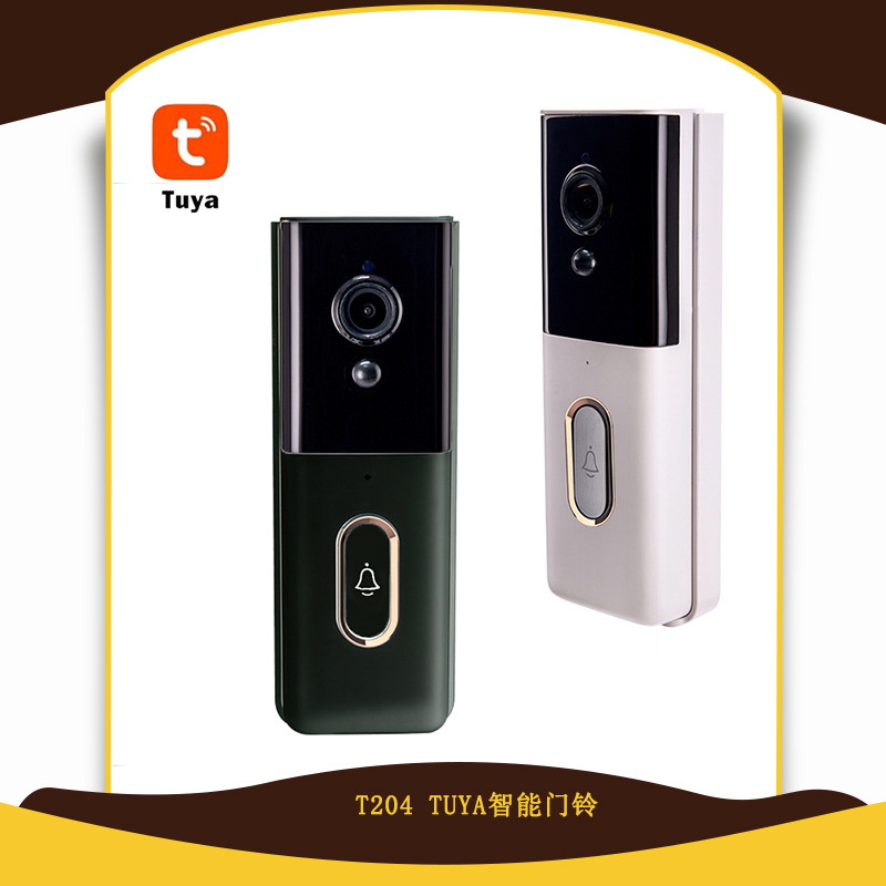 WIFI可视门铃无线1080p视频防盗监控相机涂鸦App智能语音对讲T204