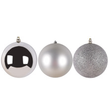 節慶裝飾球吊飾銀色閃粉啞光鏡面聖誕球掛飾天花板吊頂吊球6-30cm