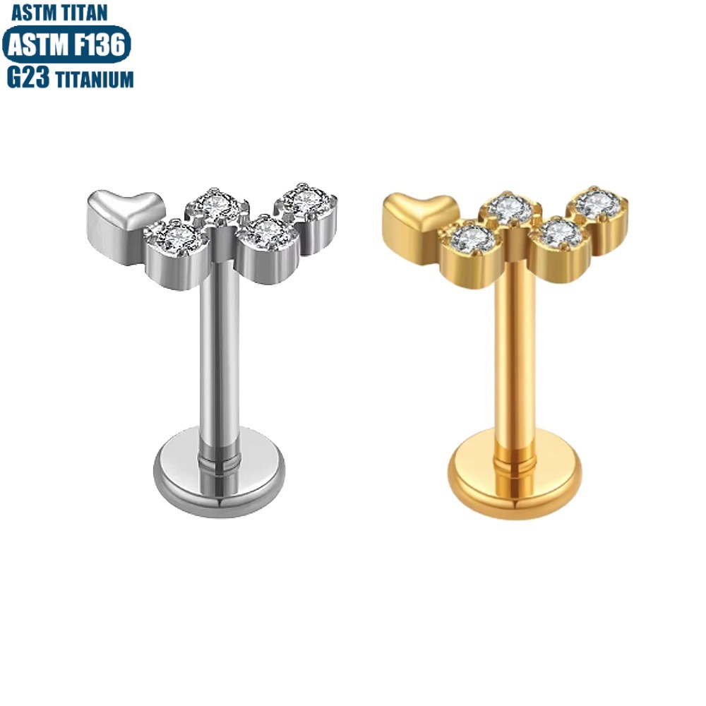 Labret stud lip piercing jewelry styling detail