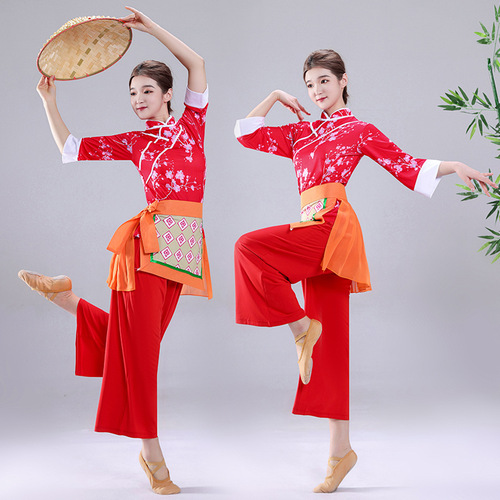 Yangko costume performance costume for women new summer village girl tea dance costume ethnic dance square dance suit 2301