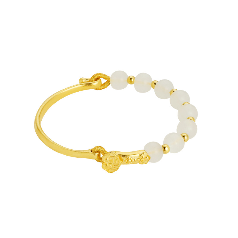 Vietnam arena oro Ruyi media pulsera vintage estilo nacional imitación Hetian Jade suerte cuentas pulsera en línea popular estilo antiguo Fuente de la fábrica