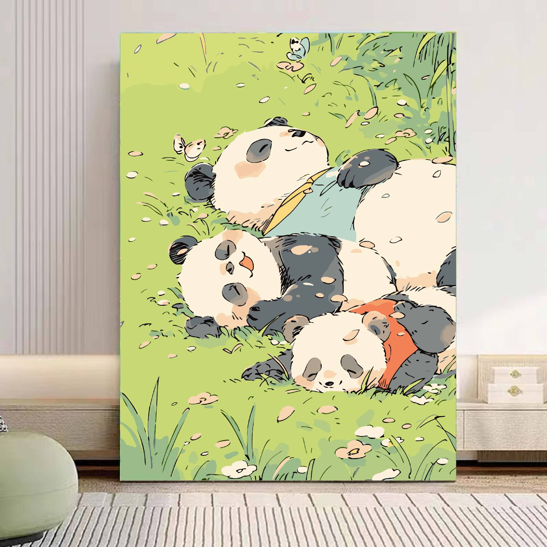 Verano tiempo bricolaje pintura al óleo digital relleno acrílico pintado a mano ilustración hecha a mano sistema curativo descompresión pintura al óleo