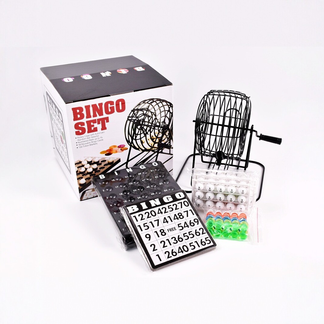 Bingo Game Set 75 Balls BINGO Tabletop Game Party Lottery Machine