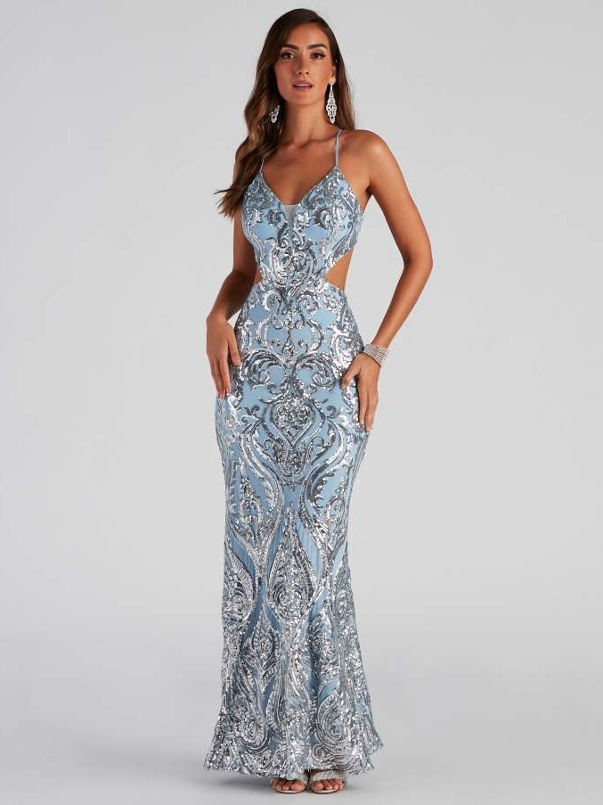 Vestido de Noche Sexy con Lentejuelas y Escote en V, Estilo Europeo y Americano, Elegante para Banquetes y Fiestas