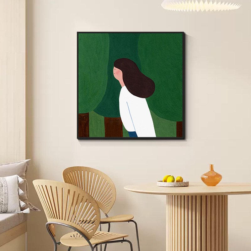 中古风餐厅装饰画复古高级感客厅卧室壁画小众艺术沙发背景墙挂画