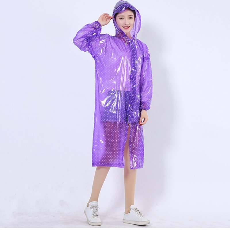 Thickened conjoined Crystal raincoat long hiking outdoor poncho transparent fashion women's raincoat adult short