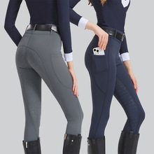 春夏女骑马裤全硅胶裤热销高弹透气耐磨马术裤弹力修身马术裤骑行