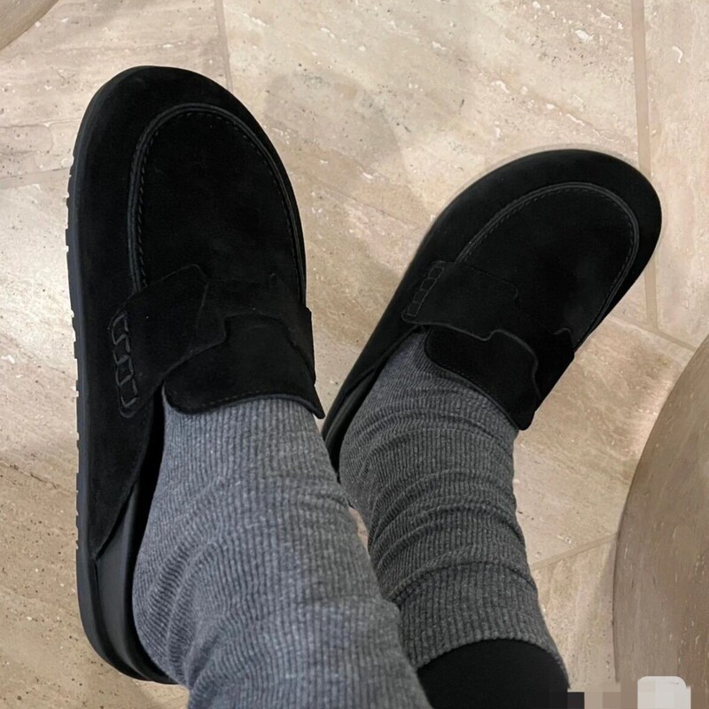 2026 Spring and Summer New Style Couple's Casual Genuine Leather Round-Toe Slip-On Loafers Bean Shoes Flats 2026 Spring and Summer New Style Couple's Casual Genuine Leather Round-Toe Slip-On Loafers Bean Shoes Flats