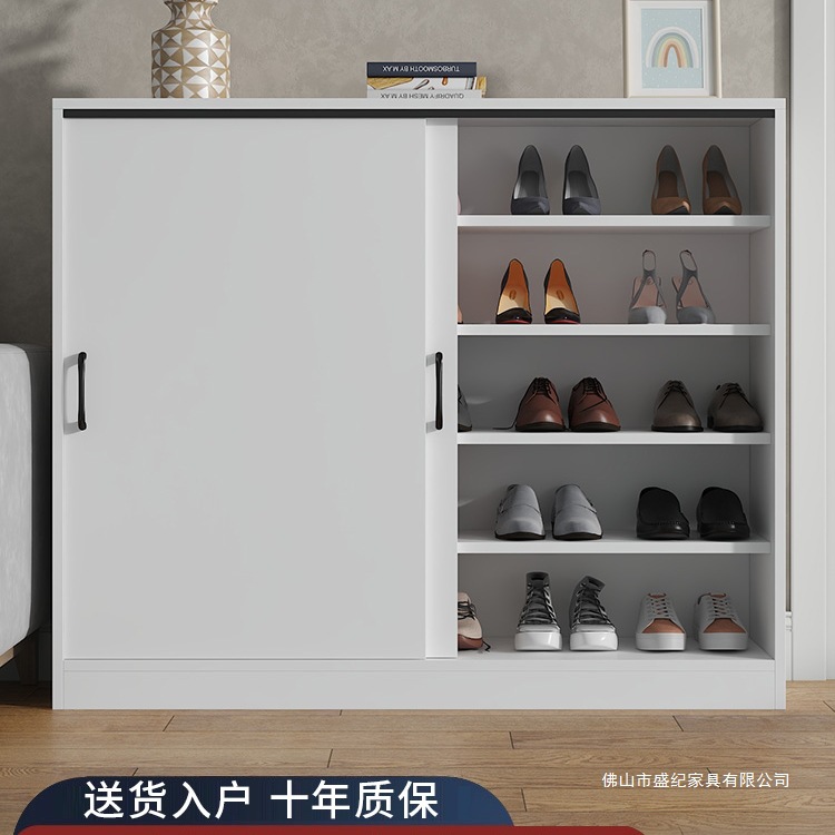 Sliding Door Shoe Cabinet for Home Entrance Integrated Wall-Mounted Indoor 2025 New Model Entryway Storage Cabinet