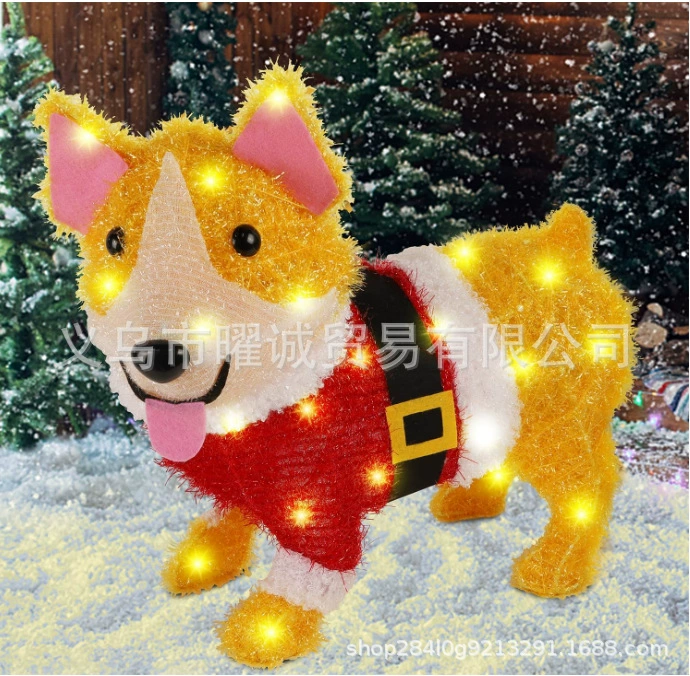 2023 новая собачка Рождественский сад плоский подключаемый светодиодный свет Рождественские украшения акриловые поделки