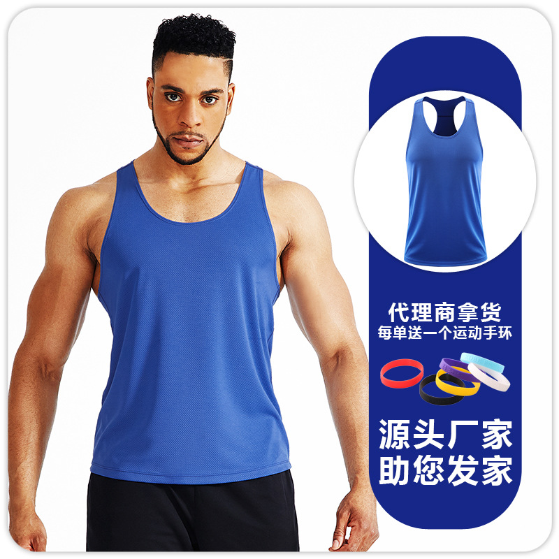 Chaleco de fitness entrenamiento muscular de los hombres sueltos en forma de I deportes delgados culturismo ropa casual chaleco sin mangas más Chaleco de tamaño